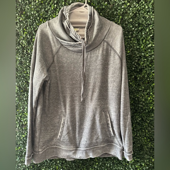 GreenTea Tops - GREEN TEA LADIES FUNNEL NECK DRAWSTRING PULLOVER
